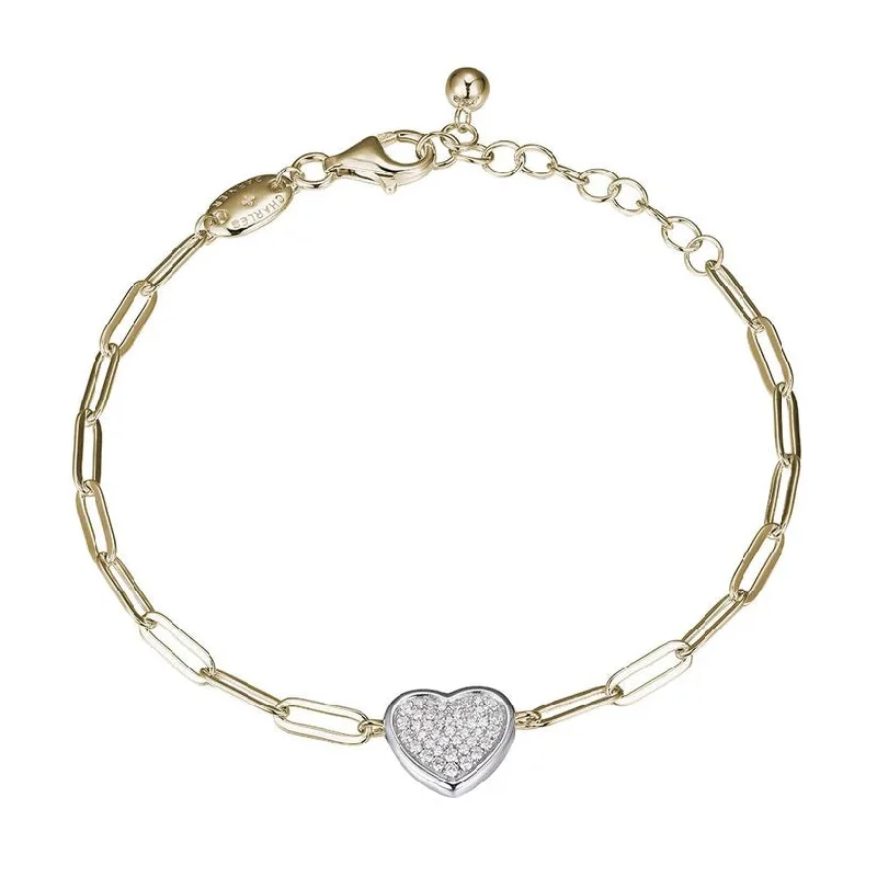rose gold infinity bracelet Sterling/14K Gold Finish White & Yellow Paper Clip Bracelet Size 6.75 with Cubic Zirconium rose gold infinity bracelet Sterling/14K Gold Finish White & Yellow Paper Clip Bracelet Size 6.75 with Cubic Zirconium