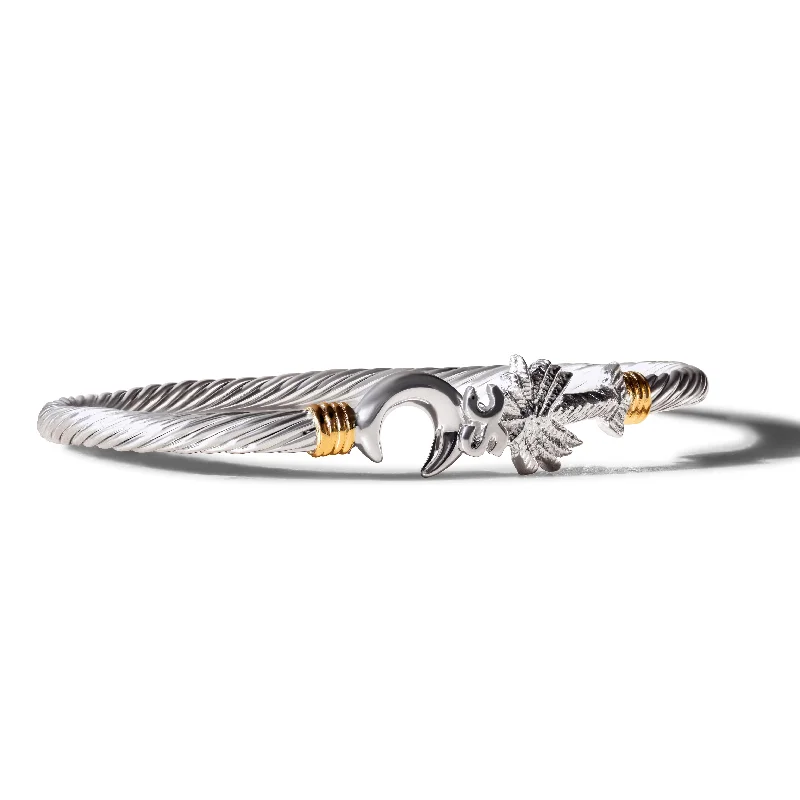 layered pearl choker necklace Sterling/14K Yellow & White S.C. Cable Bracelet