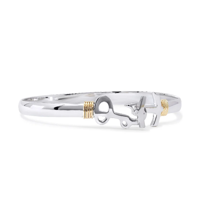 dainty opal nose ring Sterling/14K Yellow & White PI Polished Bracelet