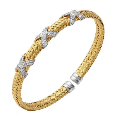 minimalist cuff bracelet adjustable Sterling/18K Gold Finish White & Yellow Cuff Bracelet with Cubic Zirconium Size 7 minimalist cuff bracelet adjustable Sterling/18K Gold Finish White & Yellow Cuff Bracelet with Cubic Zirconium Size 7