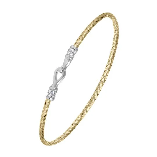 silver-plated bar necklace Sterling/18K Yellow Hook Bracelet with Cubic Zirconium Size 7 silver-plated bar necklace Sterling/18K Yellow Hook Bracelet with Cubic Zirconium Size 7