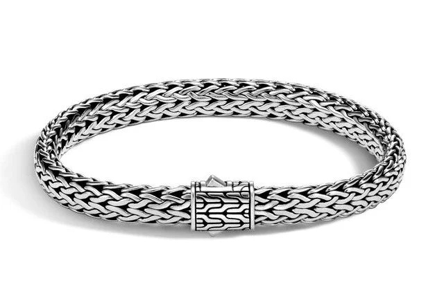 custom engraved wedding band Sterling Silver Classic Chain 8 inch Bracelet