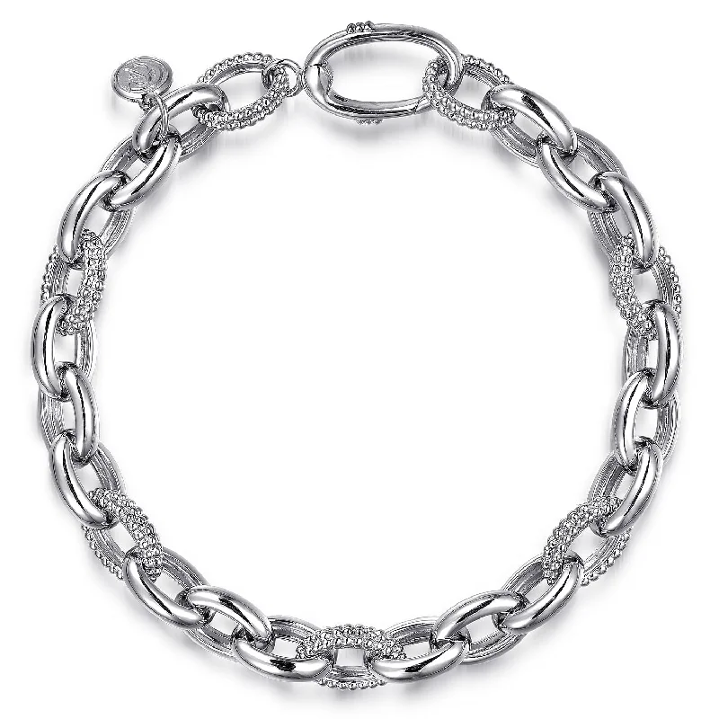 simple crescent moon ring Sterling Silver Link Chain Tennis Bracelet Size 7.5