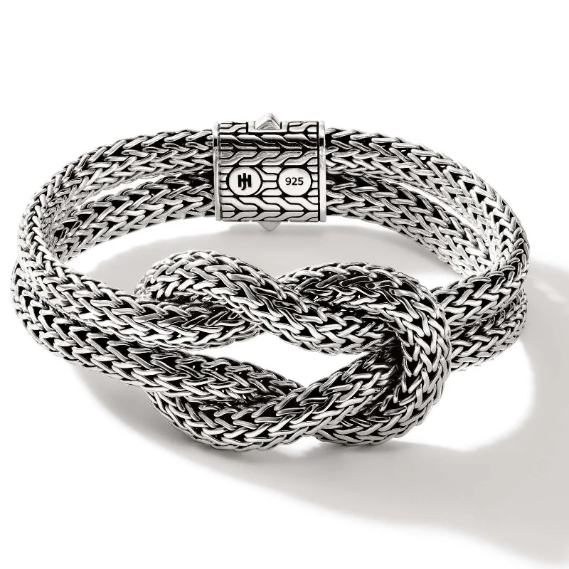 handmade ceramic bead bracelet Sterling Silver Love Knot Bracelet