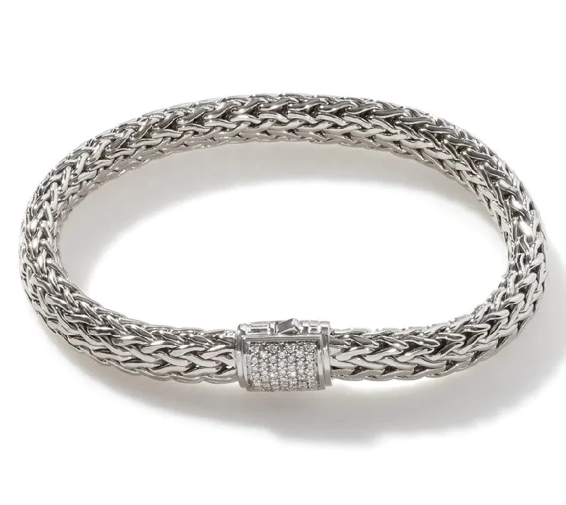 double-layered choker necklace Sterling Silver Natural Diamond Icon Bracelet
