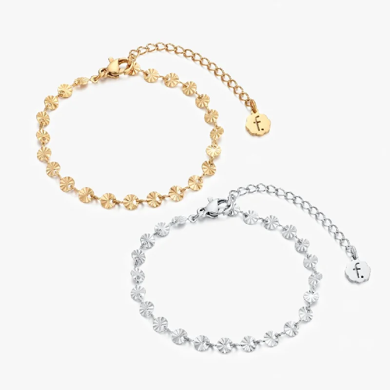 gold daisy stud earrings Sunburst Chain Bracelet