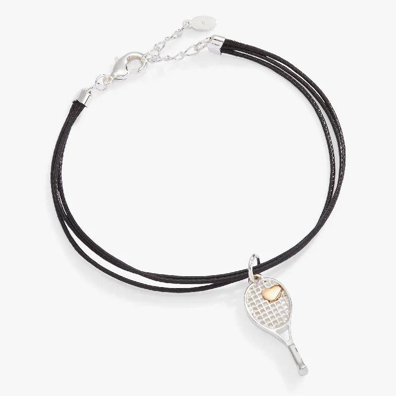 black stainless steel signet ring Tennis Cord Bracelet