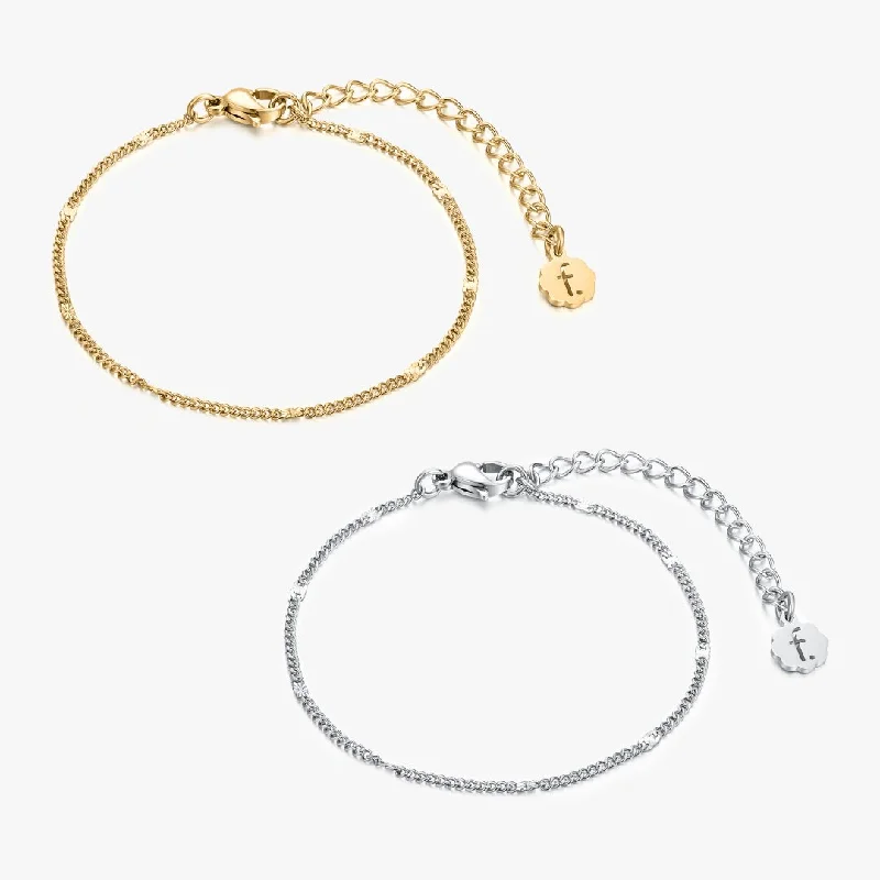 vintage lock and key necklace Thin Hammered Chain Bracelet