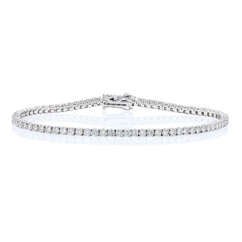 silver hoop earrings small Three Carat Diamond Tennis Bracelet