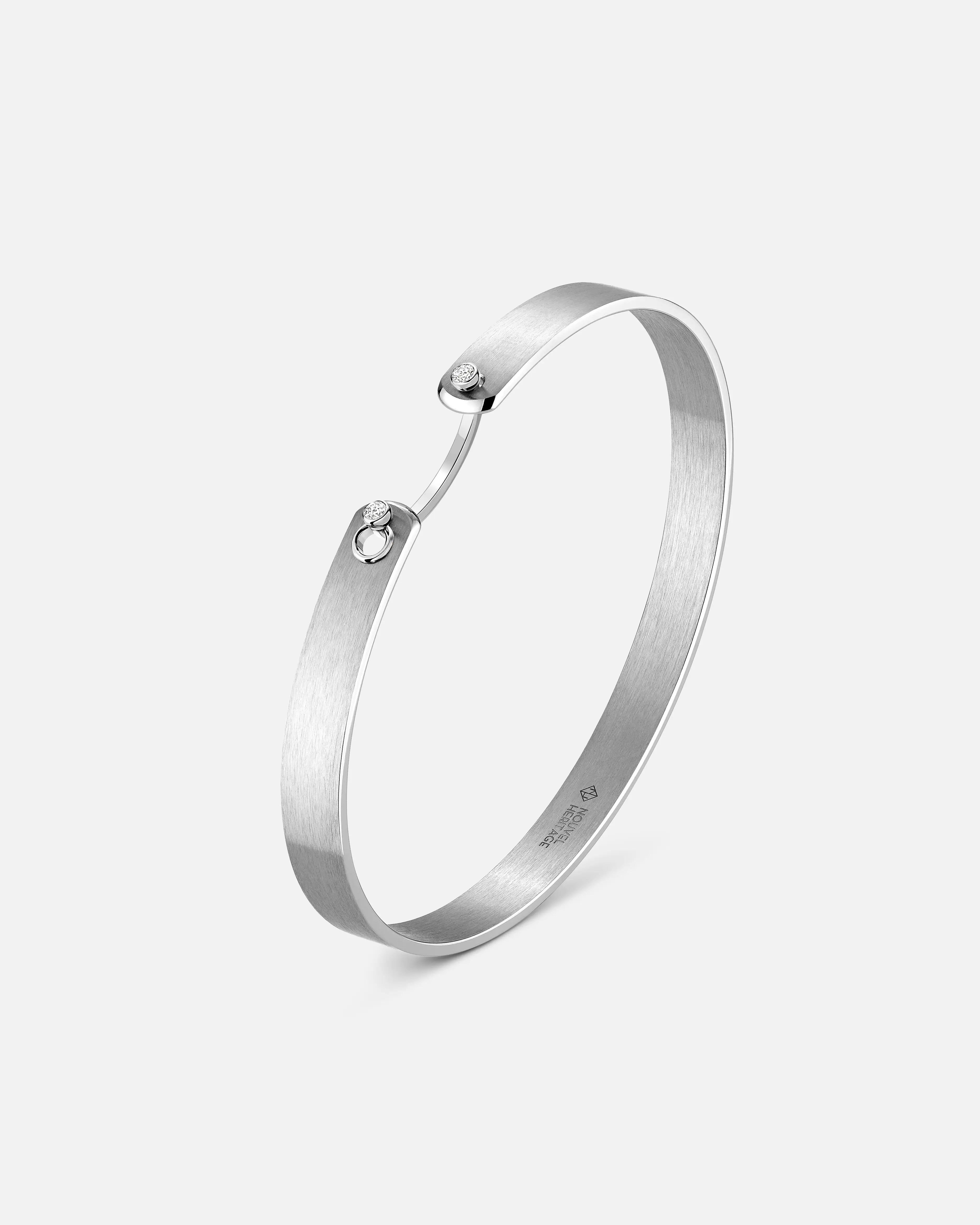 Paris From The Sky GM Mood Bangle in White Gold