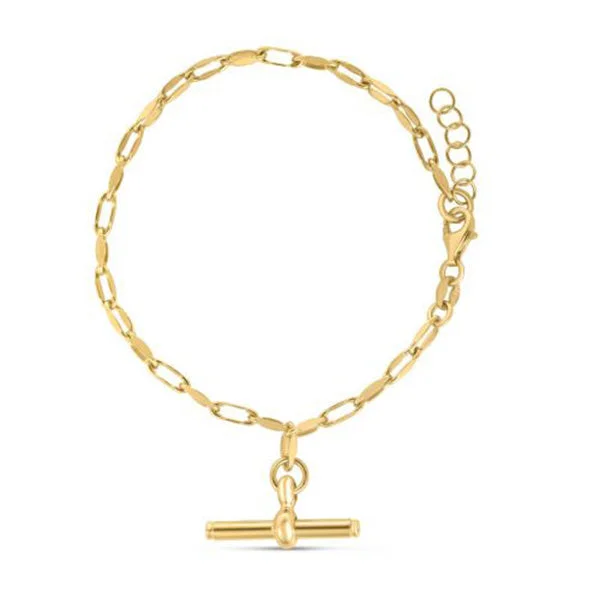 celestial moon and stars ring Toggle Drop Link Bracelet, 8 Inches, Vermeil