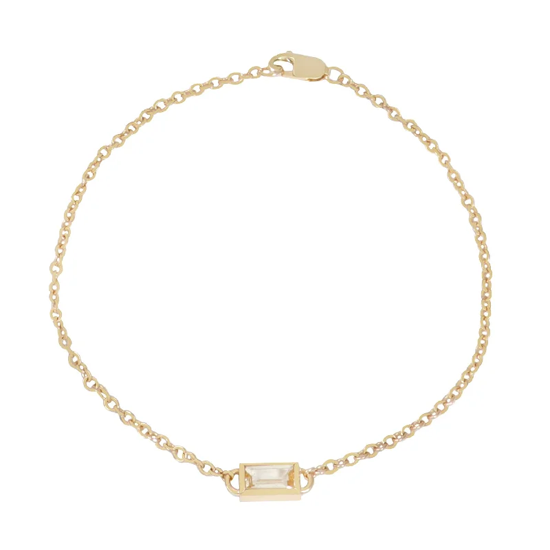 rose gold bezel ring Topaz Baguette Cable Bracelet