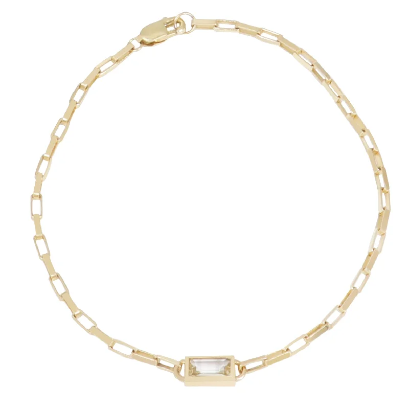 unique gemstone cocktail ring Topaz Baguette Square Bracelet