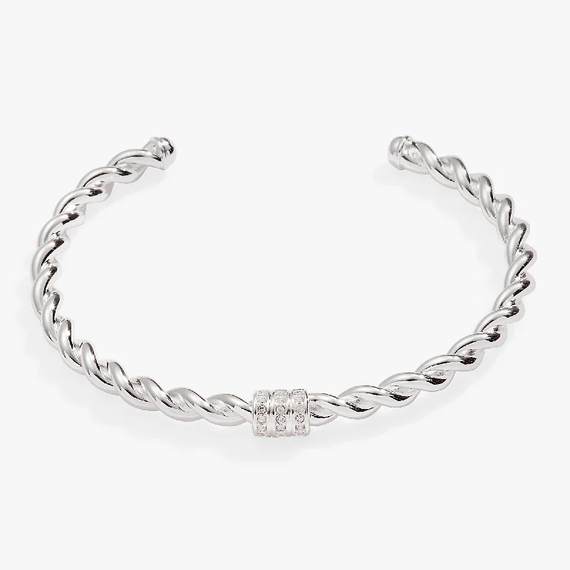 multi-gemstone eternity band Twist Cuff Bracelet