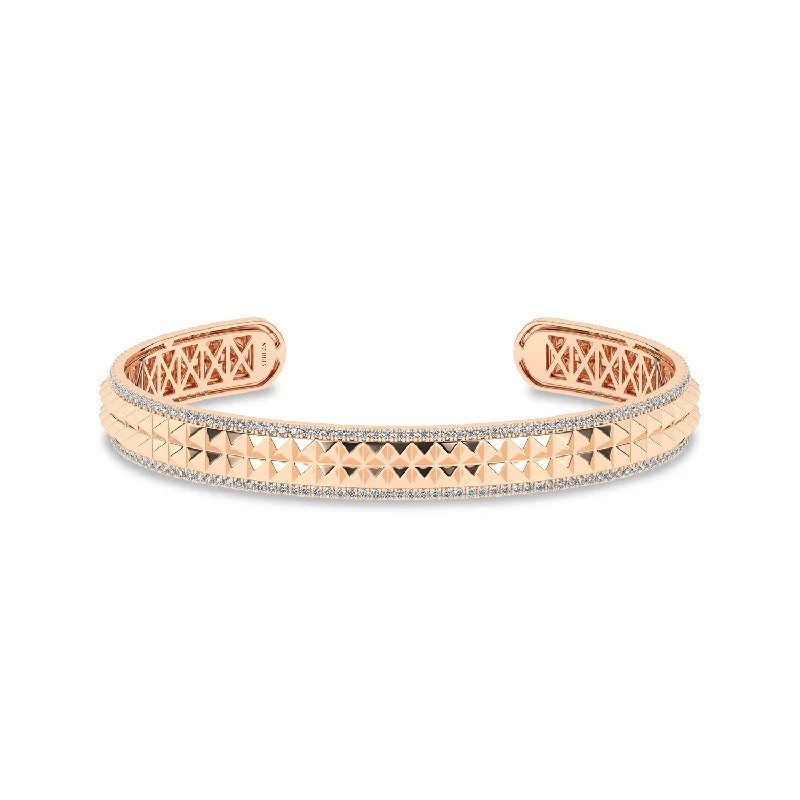 sterling silver charm anklet Two-Tier Pyramid Cuff Bracelet