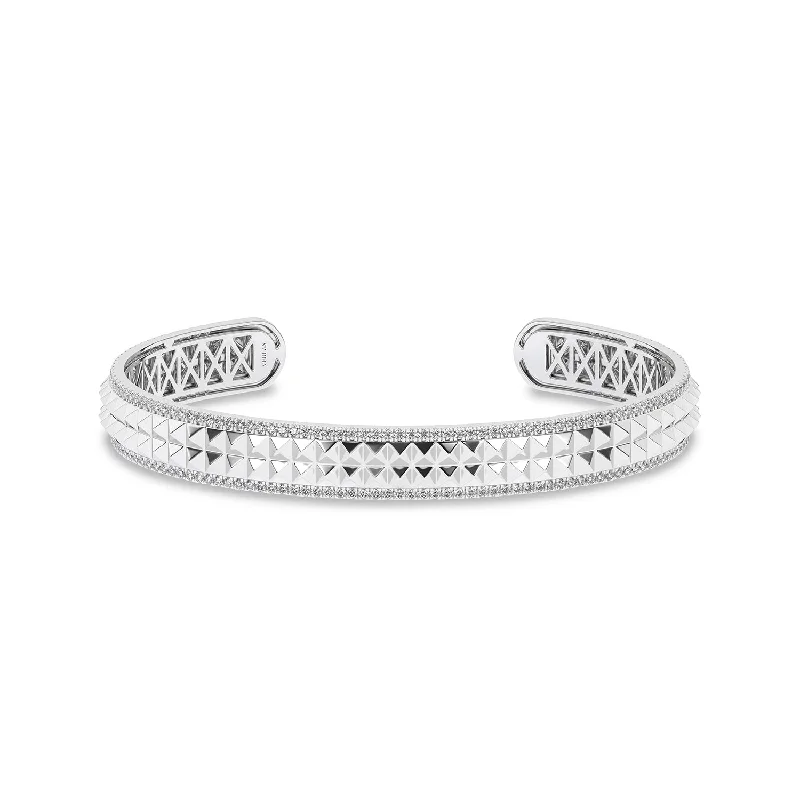 small diamond nose stud Two-Tier Pyramid Cuff Bracelet