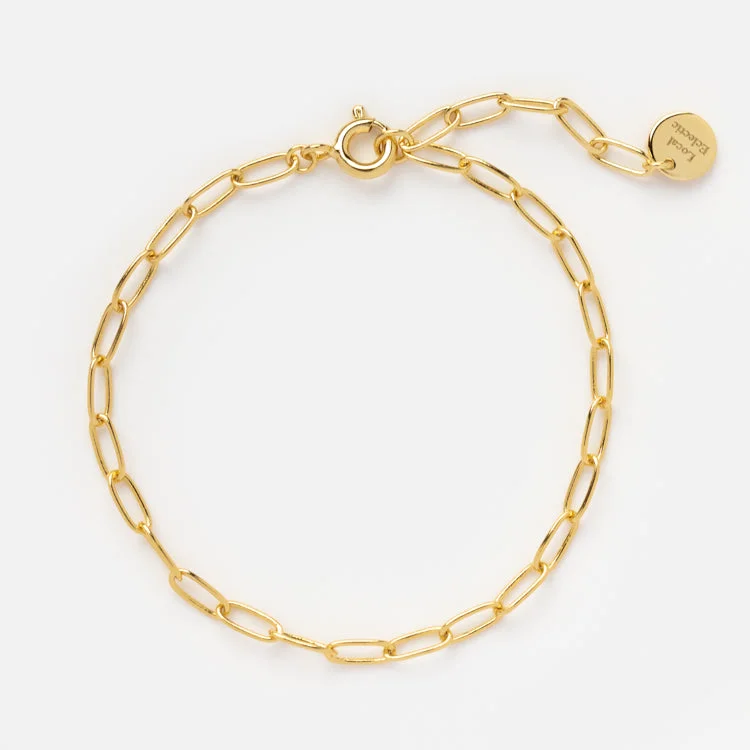 handmade leather ring Vermeil Paperclip Bracelet