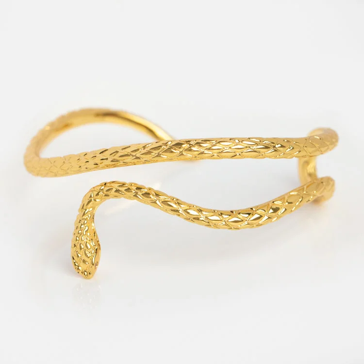 fine silver herringbone necklace Wisdom Snake Bracelet Cuff