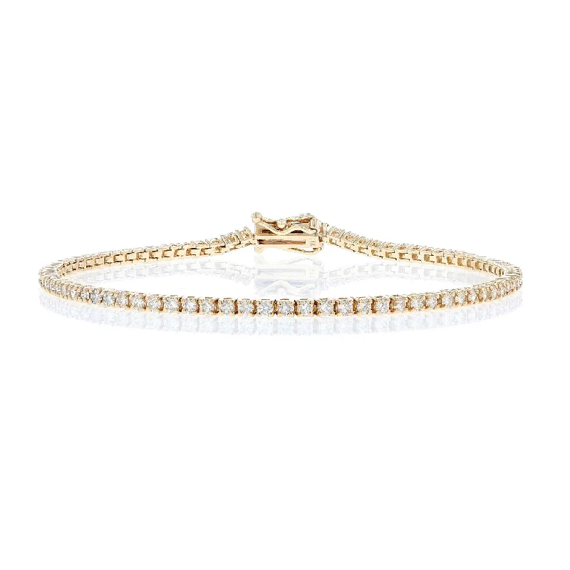 statement silver feather earrings Yellow Gold Two Carat Diamond Tennis Bracelet