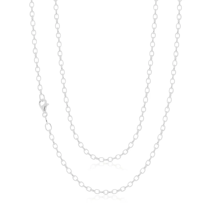 unique emerald green ring Sterling Silver 50cm Oval Belcher Chain