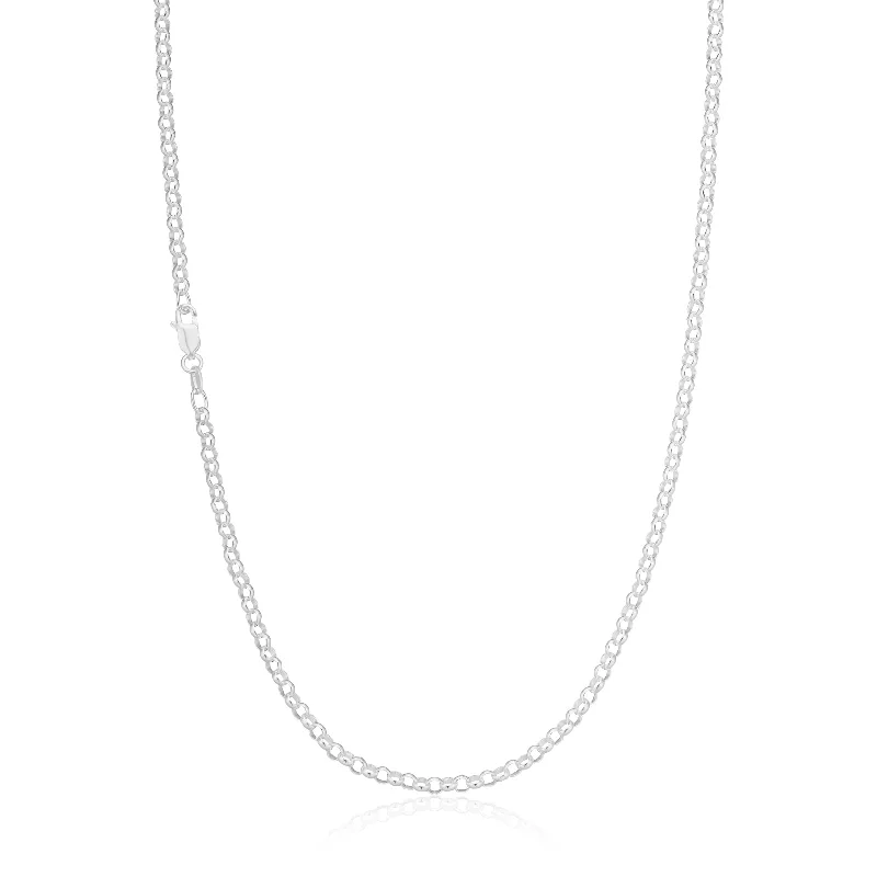 minimalist rose gold bracelet Sterling Silver 50cm Belcher Chain