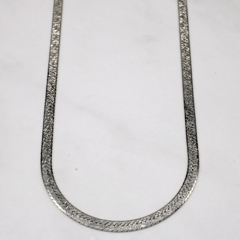 white gold diamond cluster ring 10k Two Tone Gold Reversible Flat Link Chain | 18" |