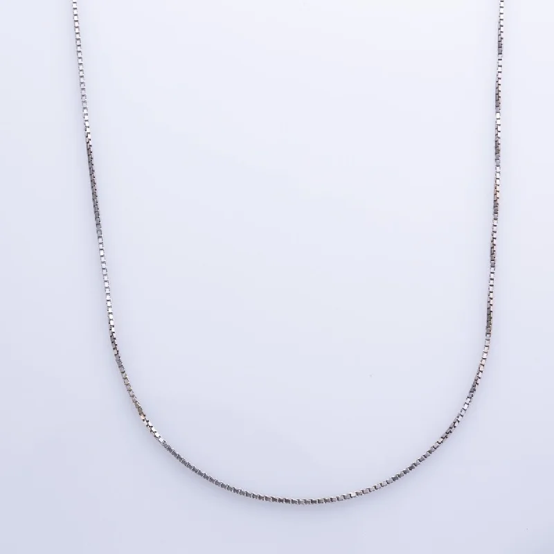 hexagon-shaped engagement ring unique 10k White Gold Box Chain | 18" |