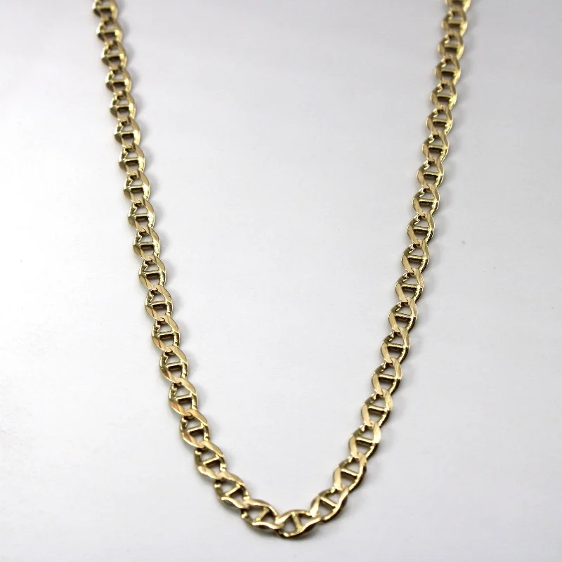 bezel set engagement ring modern 10k Yellow Gold Anchor Chain | 23"|