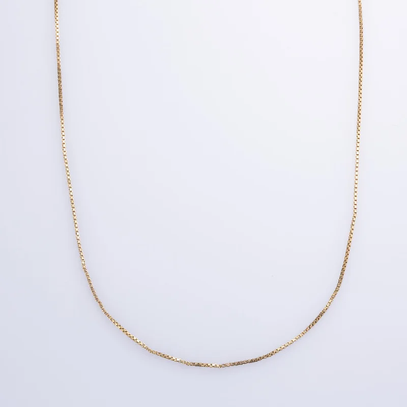 rustic wooden bead bracelet 10k Yellow Gold Box Chain | 18" |