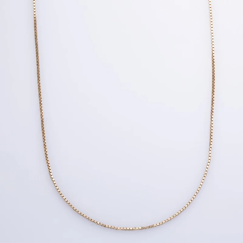 rose gold bar bracelet personalized 10k Yellow Gold Box Chain | 22" |