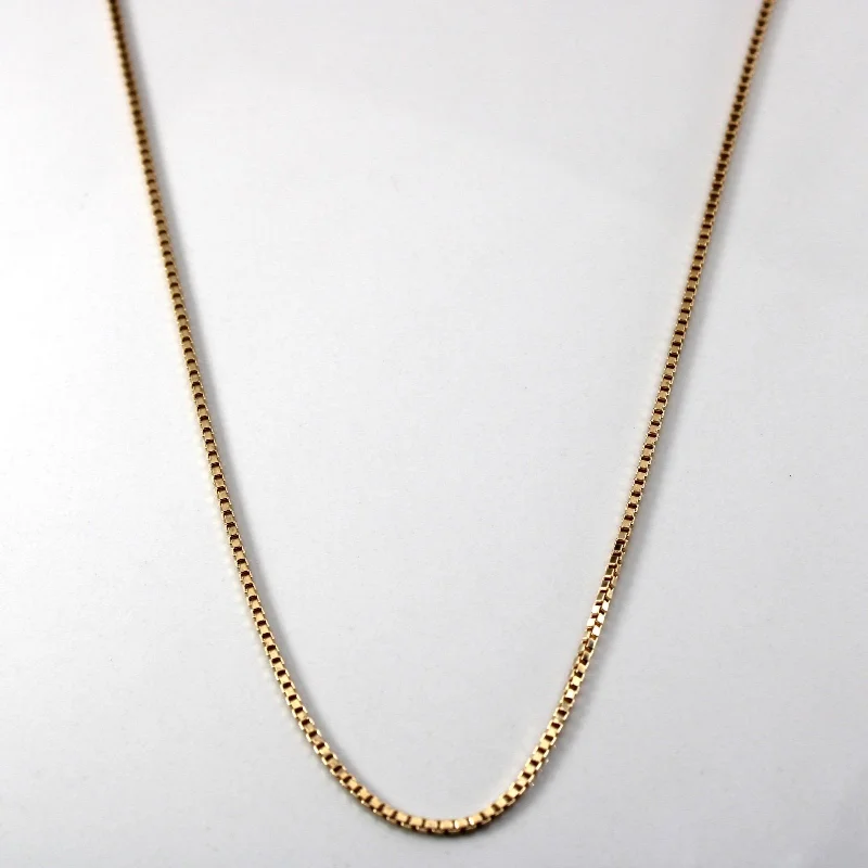 handmade wooden bead necklace 10k Yellow Gold Box Chain | 22"|