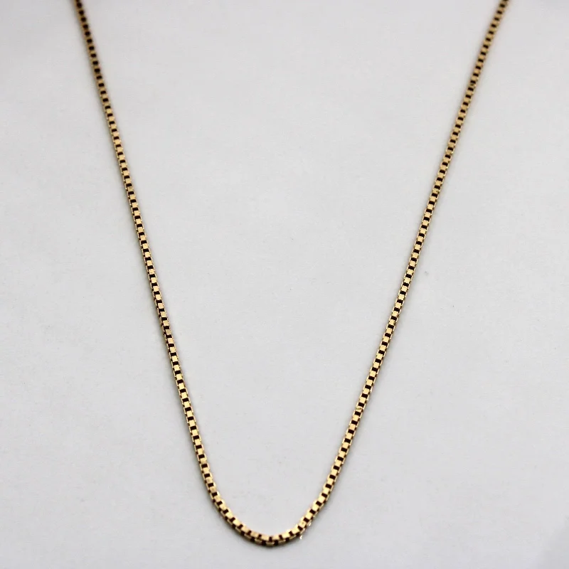 thin gold wedding band women 10k Yellow Gold Box Chain | 22"|