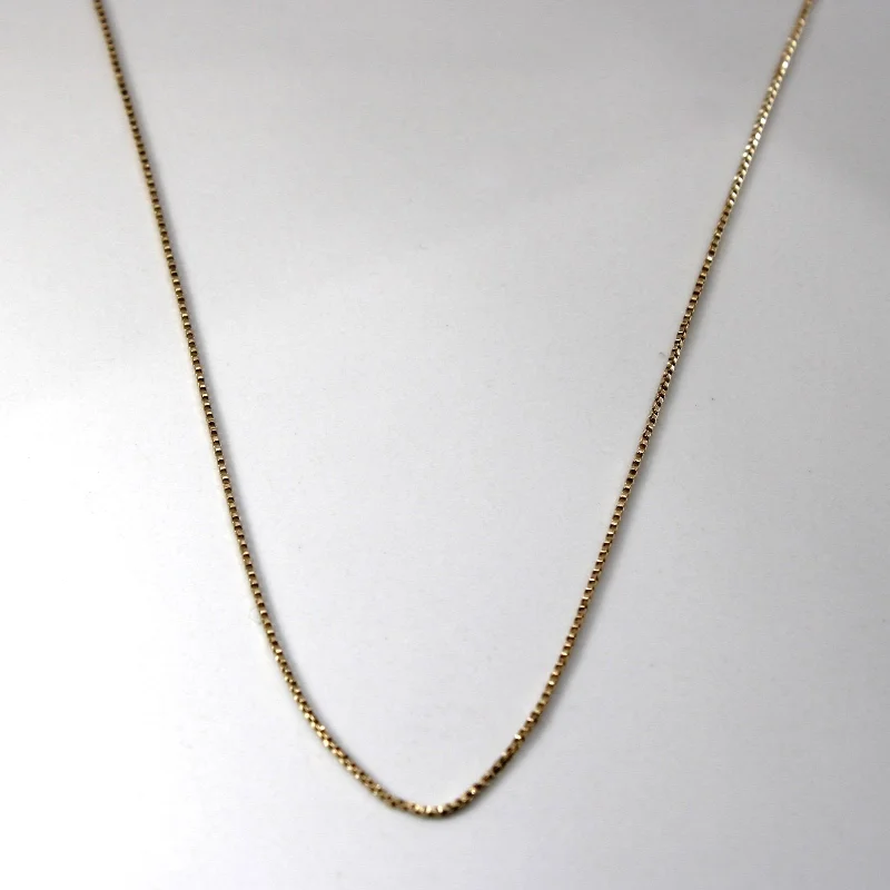 sparkling diamond drop earrings 10k Yellow Gold Box Chain | 21"|