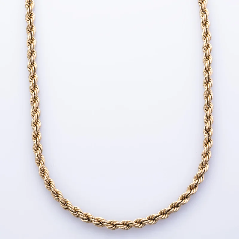 infinity heart necklace personalized 10k Yellow Gold Rope Chain | 15" |