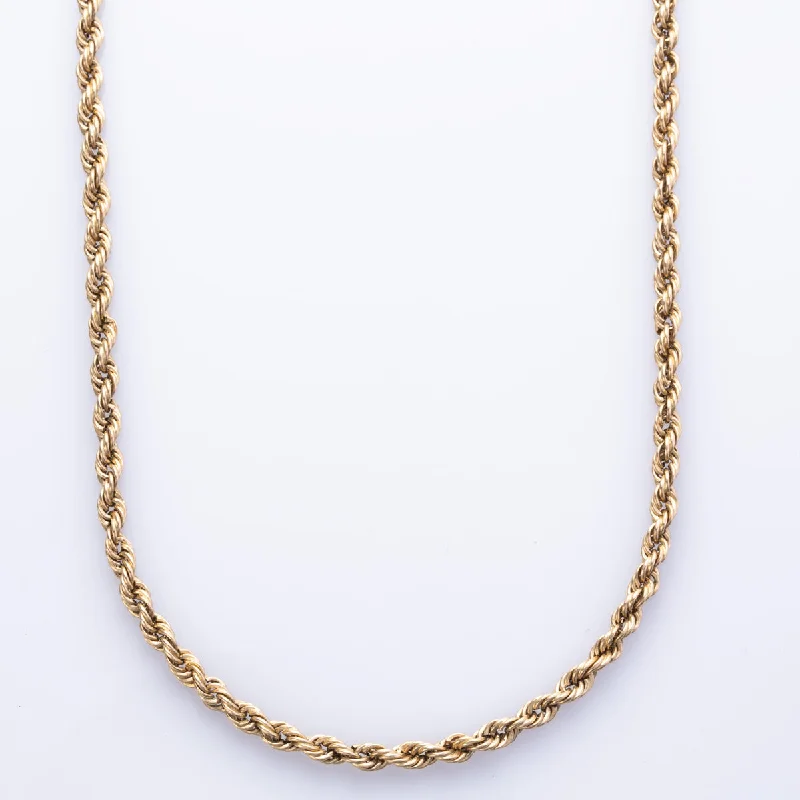 round-cut blue sapphire earrings 10k Yellow Gold Rope Chain | 17" |