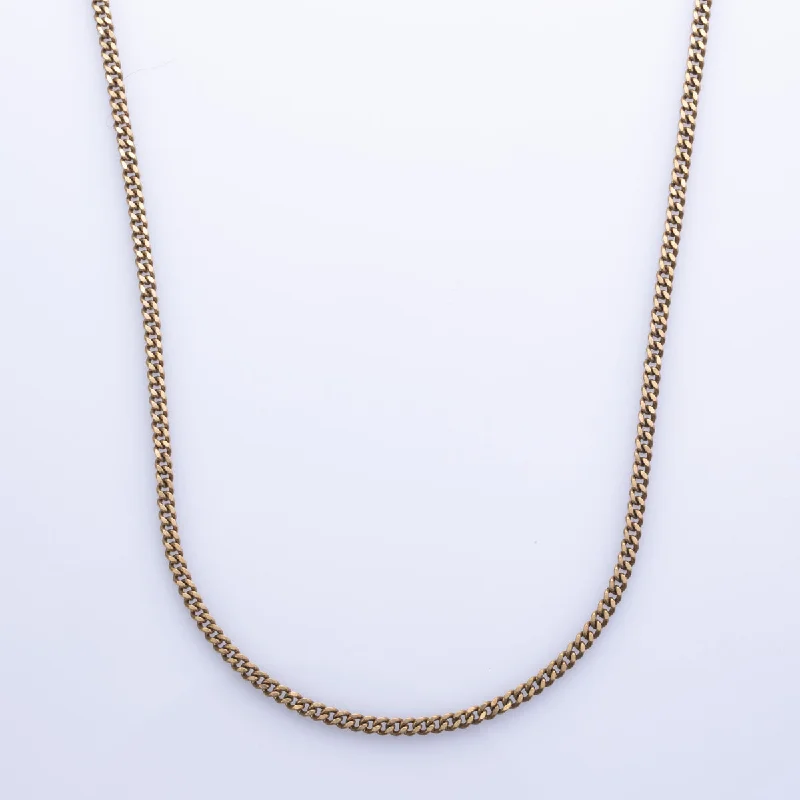 vintage rose gold cameo pendant 10k Yellow Gold Curb Chain | 24" |