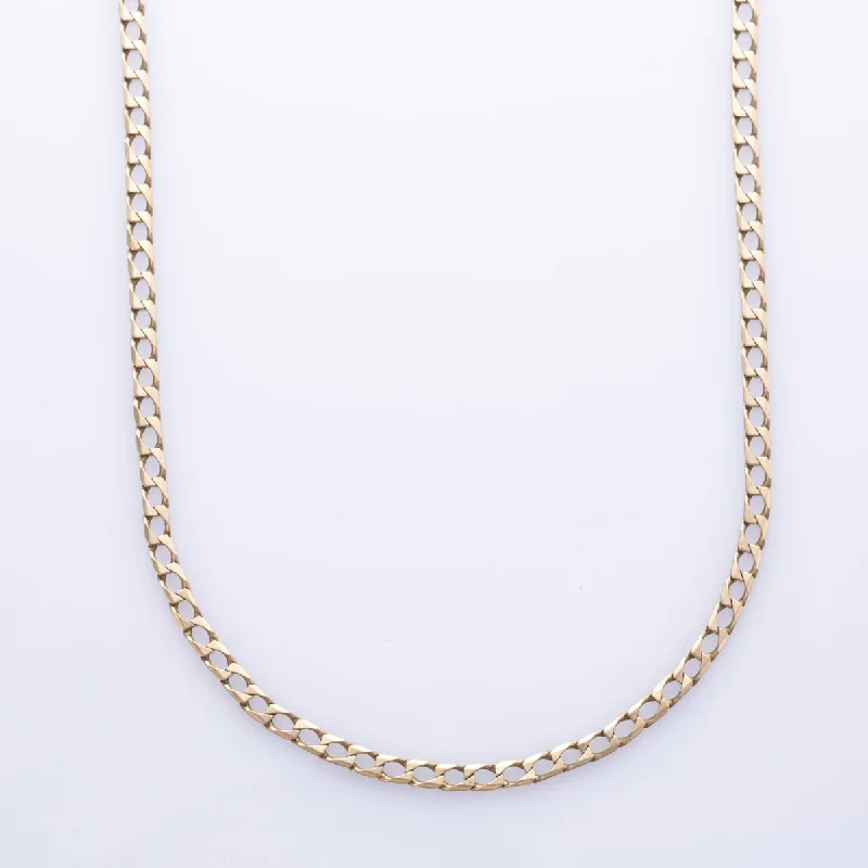 minimalist wedding band set 10k Yellow Gold Curb Chain | 22" |