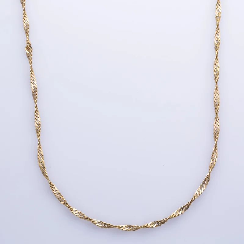 hammered gold disc necklace 10k Yellow Gold Singapore Chain | 20" |