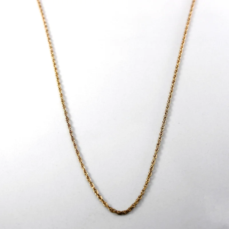unique crystal bar necklace 10k Yellow Gold Prince of Wales Chain | 16"|