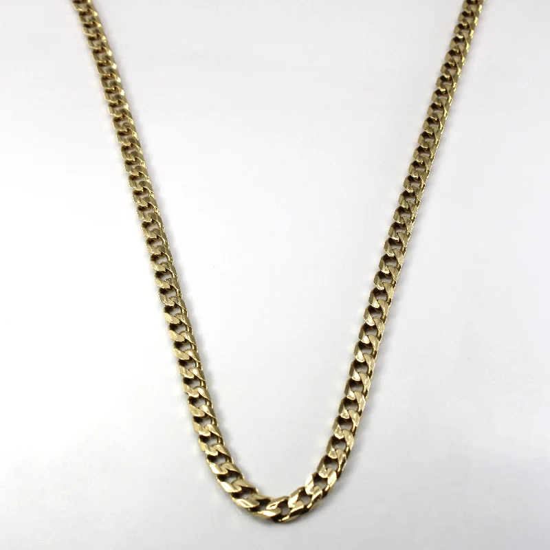 elegant art deco necklace 10k Yellow Gold Curb Link Chain | 24"|