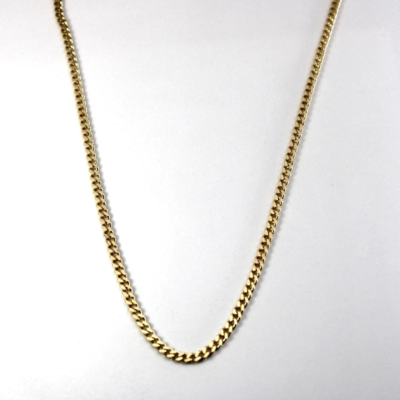 wide gold cuff bracelet 10k Yellow Gold Curb Link Chain | 19"|