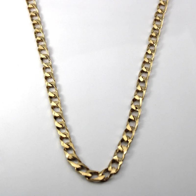 adjustable gemstone choker 10k Yellow Gold Curb Link Chain | 18"|