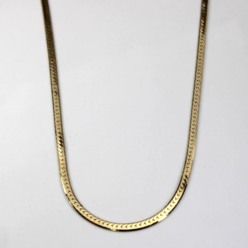 minimalist cuff bracelet adjustable 10k Yellow Gold Herringbone Chain | 20"|