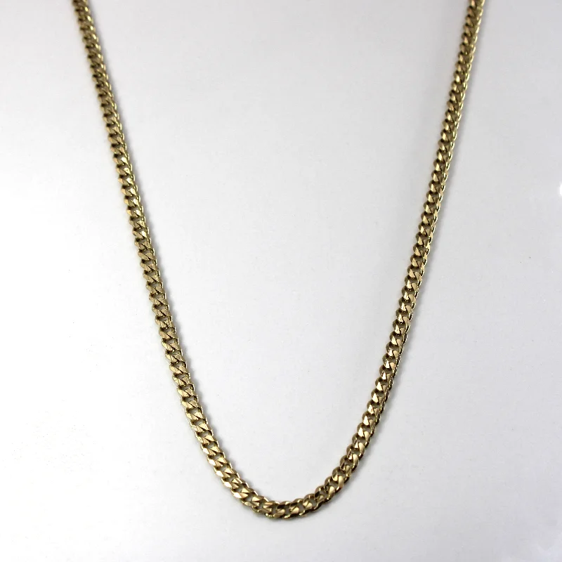 men’s woven leather bracelet 10k Yellow Gold Long Curb Link Chain | 30"|