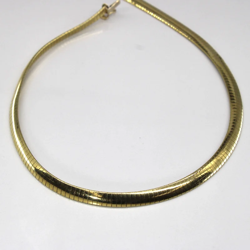 geometric diamond earrings gold 10k Yellow Gold Italian Omega Chain | 16"|