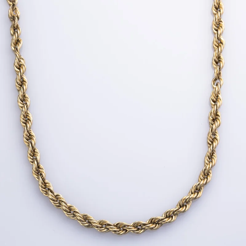 adjustable minimalist wave bracelet 10k Yellow Gold Rope Chain | 30" |