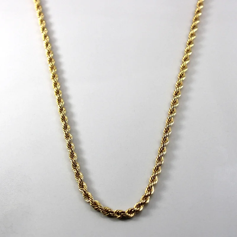 vintage platinum wedding band 10k Yellow Gold Rope Chain | 20"|