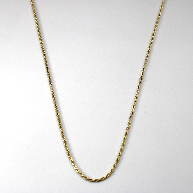 emerald cut diamond earrings 10k Yellow Gold Rope Chain | 24"|
