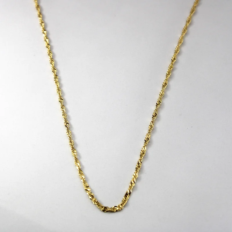silver arrow pendant necklace 10k Yellow Gold Singapore Chain | 18"|