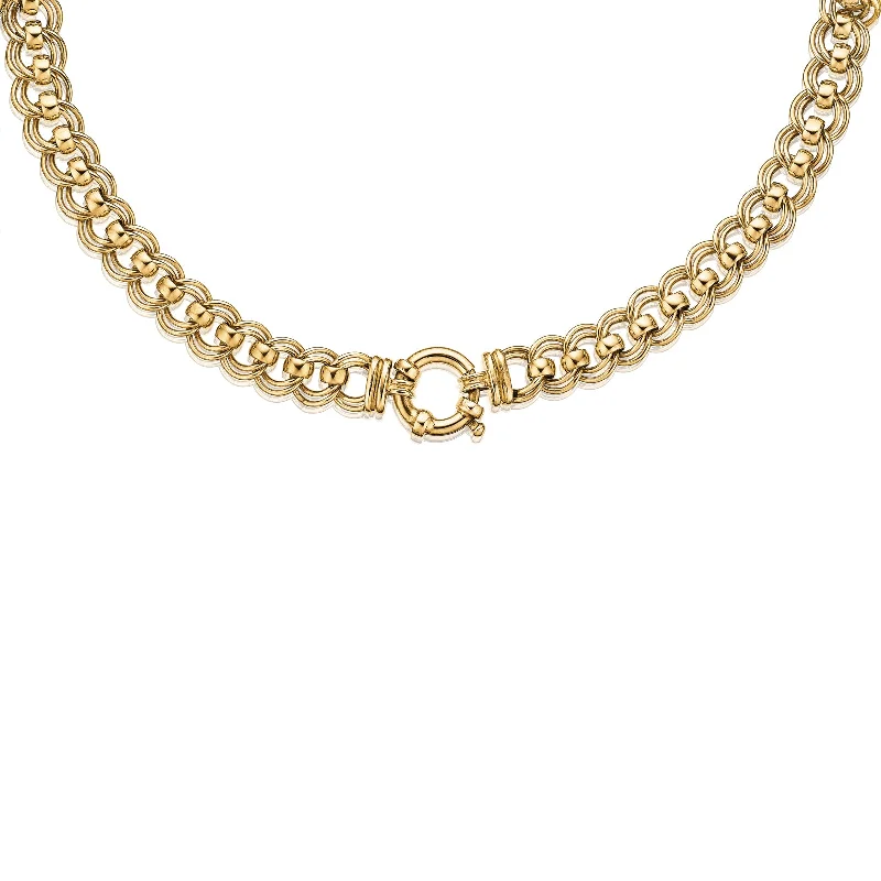 minimalist chain anklet gold 9ct Yellow Gold 45cm Double Belcher Chain with Bolt Ring Necklace